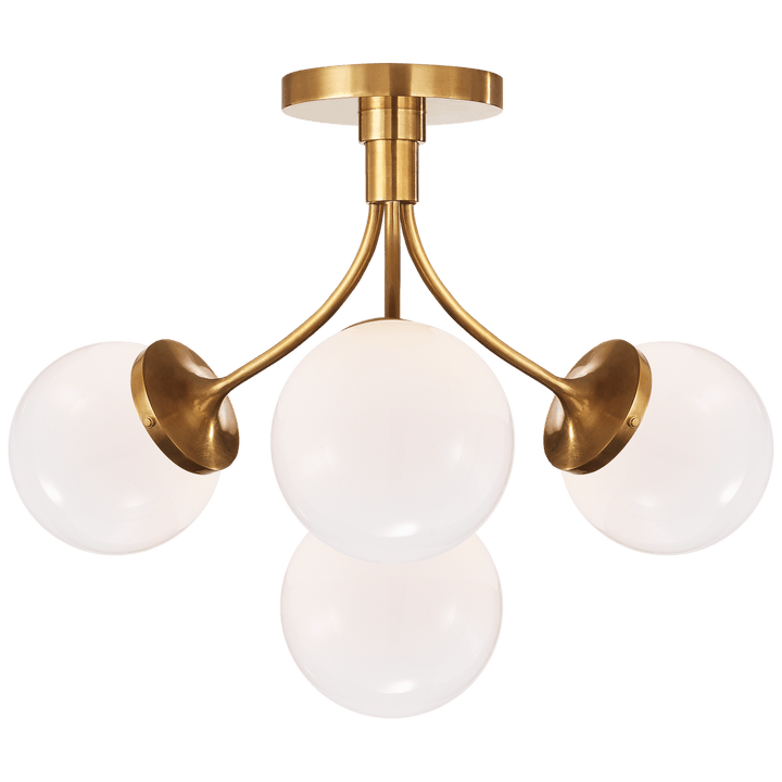 Prescott Medium Semi - Flush Mount, a premium Flush Mount light by VCGallery Italy. Close - up image of its design.
