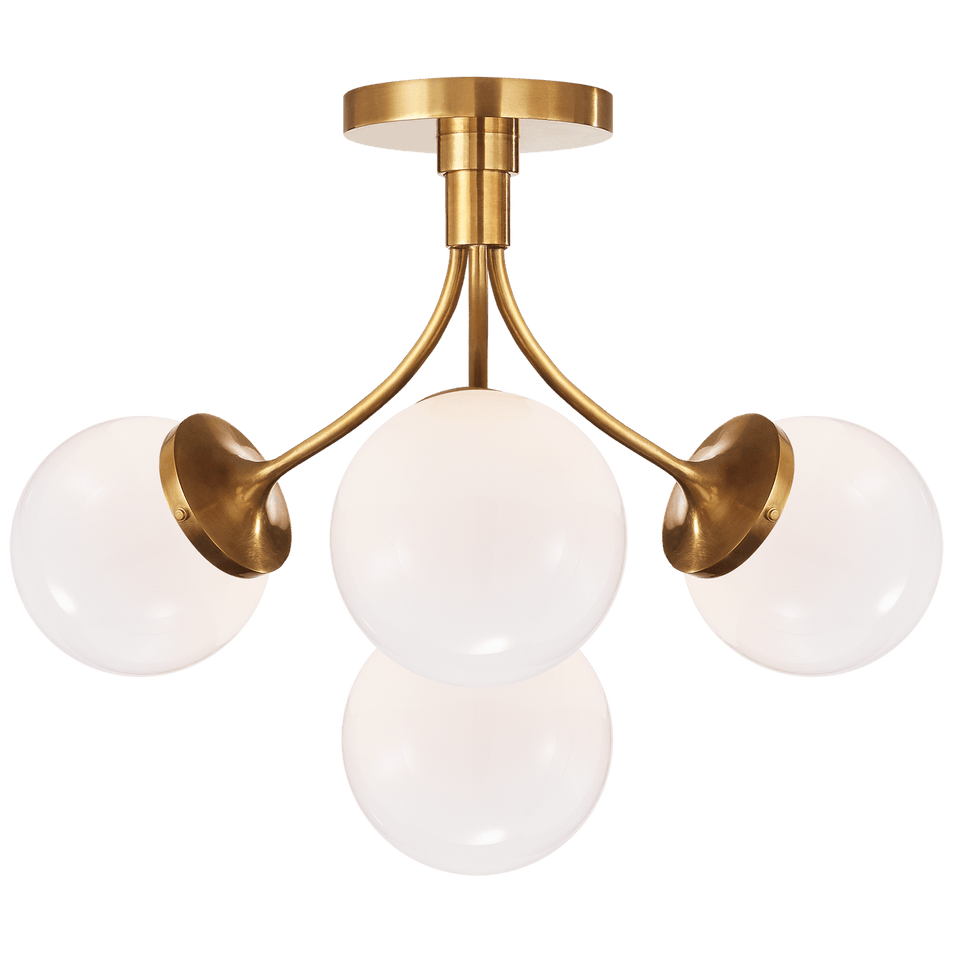 Prescott Medium Semi - Flush Mount, a premium Flush Mount light by VCGallery Italy. Close - up image of its design.