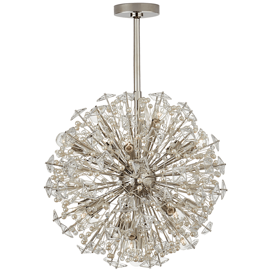 Dickinson Medium Chandelier, a premium Chandelier light by Visual Comfort & Co. Close - up image of its design.
