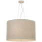 Walker Medium Hanging Shade in Light Cream with Natural Linen Shade