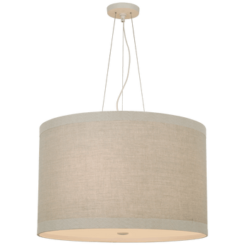 Walker Medium Hanging Shade in Light Cream with Natural Linen Shade