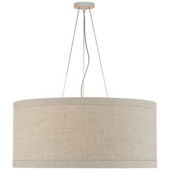 Walker Large Hanging Shade in Light Cream with Natural Linen Shade