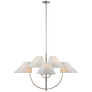 Kinsley Large Two-Tier Chandelier in Polished Nickel with Linen Shades