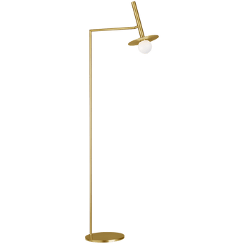 Nodes Floor Lamp in Burnished Brass with White Glass