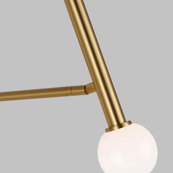 Nodes Pivot Sconce in Burnished Brass with White Glass