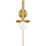 Nodes Pivot Sconce in Burnished Brass with White Glass