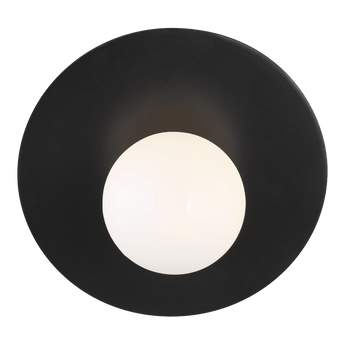 Nodes Large Angled Sconce in Midnight Black with White Glass