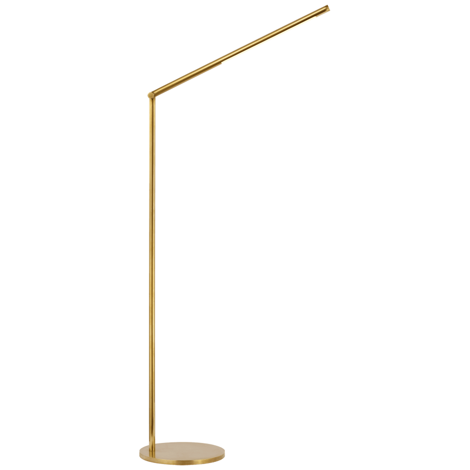 Cona Large Articulating Floor Lamp in Antique-Burnished Brass