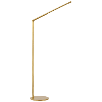 Cona Large Articulating Floor Lamp in Antique-Burnished Brass