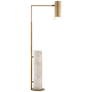 Alma Floor Lamp in Antique-Burnished Brass and White Marble