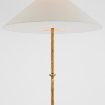 Zealous 62" Floor Lamp in Museum Gild with Linen Shade