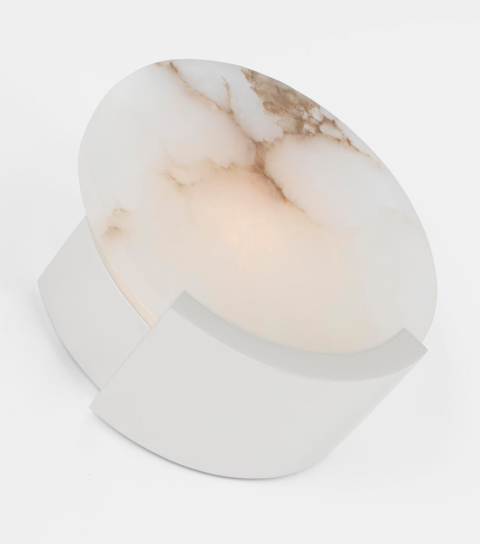 Melange Sconce in Polished Nickel with Alabaster