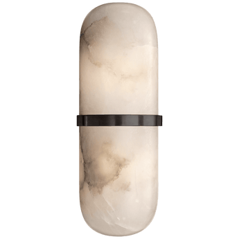 Melange Pill Form Sconce in Bronze with Alabaster