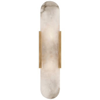 Melange Elongated Sconce in Antique-Burnished Brass with Alabaster