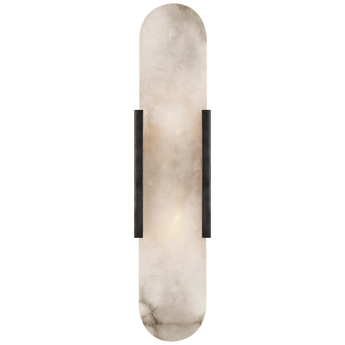 Melange Elongated Sconce in Bronze with Alabaster