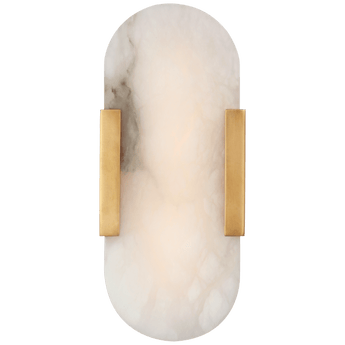 Melange 10" Elongated Sconce in Antique-Burnished Brass with Alabaster