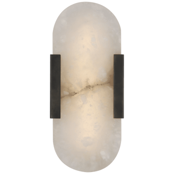 Melange 10" Elongated Sconce in Bronze with Alabaster