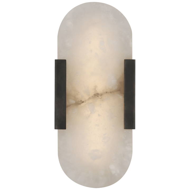 Melange 10" Elongated Sconce in Bronze with Alabaster