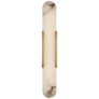 Melange 28" Elongated Sconce in Antique-Burnished Brass with Alabaster