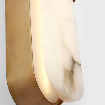 Melange 28" Elongated Sconce in Antique-Burnished Brass with Alabaster