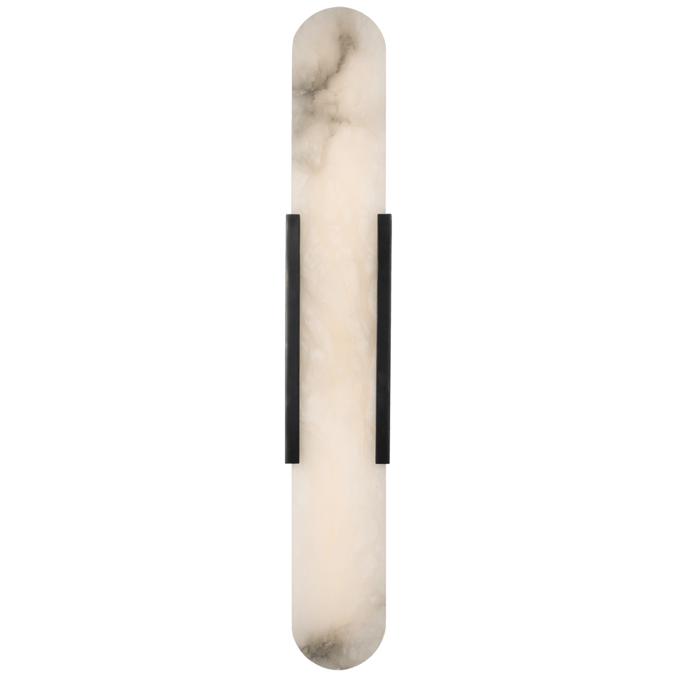 Melange 28" Elongated Sconce in Bronze with Alabaster