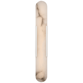 Melange 28" Elongated Sconce in Polished Nickel with Alabaster