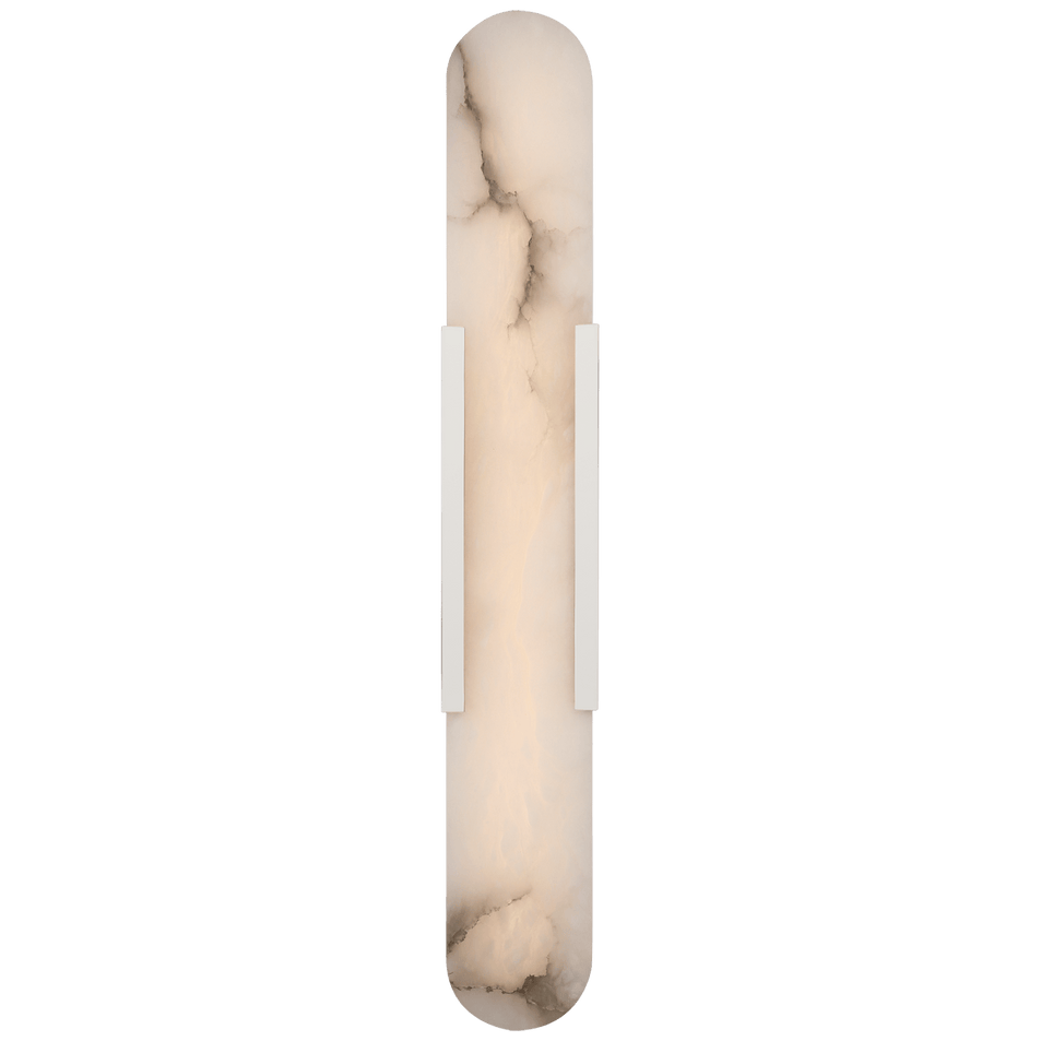 Melange 28" Elongated Sconce in Polished Nickel with Alabaster