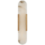 Melange 20" Elongated Sconce in Antique-Burnished Brass with Alabaster