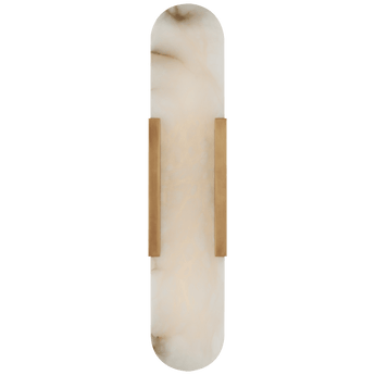 Melange 20" Elongated Sconce in Antique-Burnished Brass with Alabaster