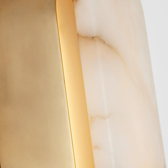 Melange 20" Elongated Sconce in Antique-Burnished Brass with Alabaster