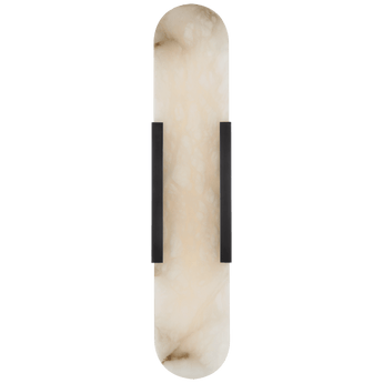 Melange 20" Elongated Sconce in Bronze with Alabaster