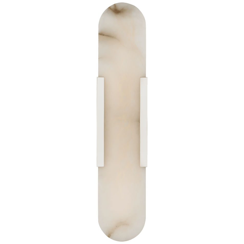 Melange 20" Elongated Sconce in Polished Nickel with Alabaster