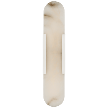 Melange 20" Elongated Sconce in Polished Nickel with Alabaster