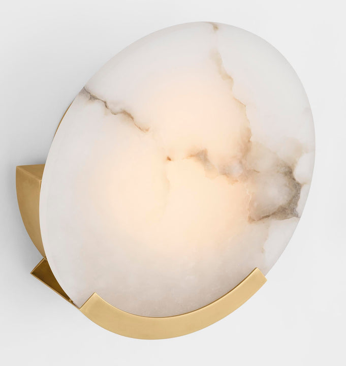 Melange 10" Sconce in Antique-Burnished Brass with Alabaster