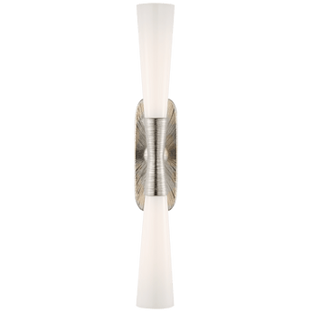 Utopia 32" Double Bath Sconce in Polished Nickel with White Glass