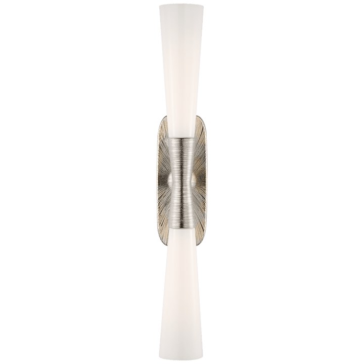 Utopia 32" Double Bath Sconce in Polished Nickel with White Glass