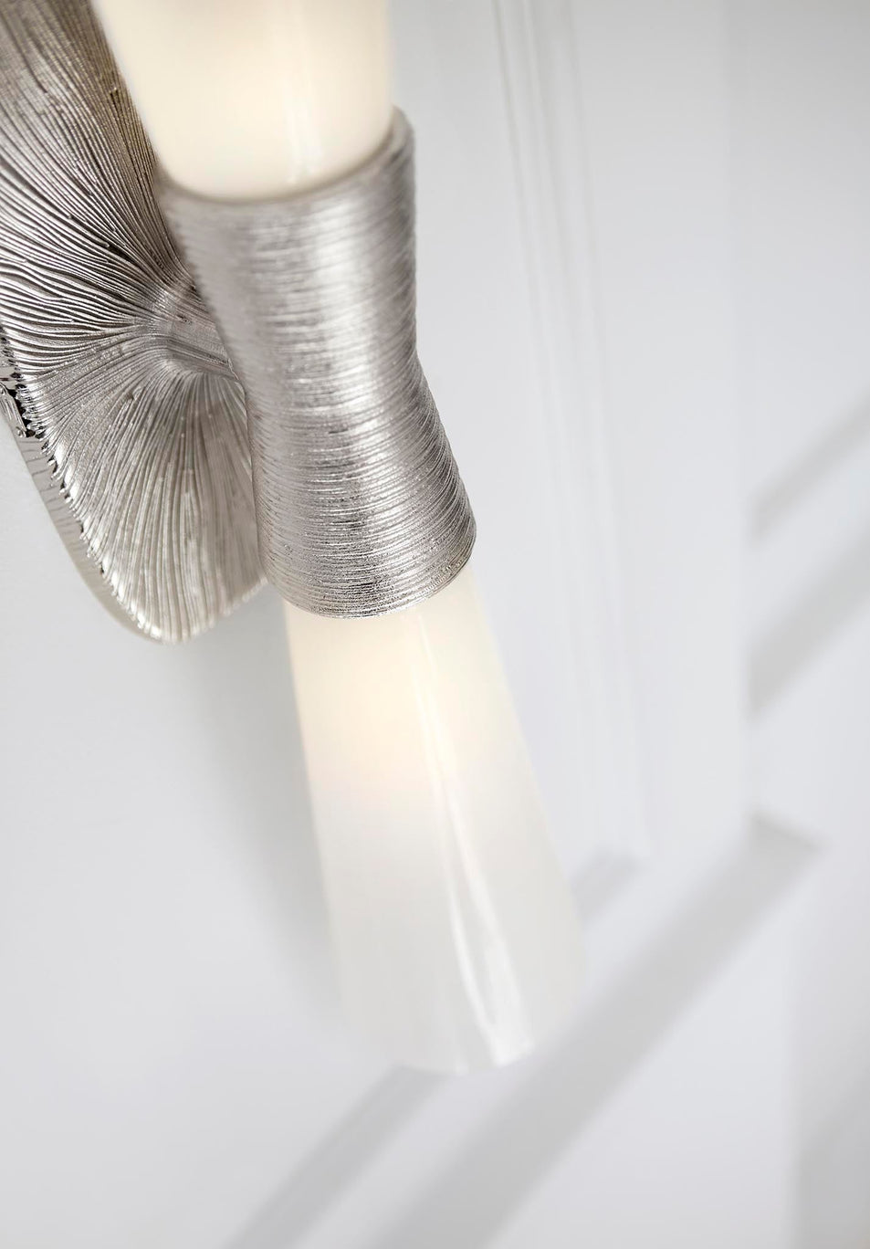 Utopia Large Double Bath Sconce in Polished Nickel with White Glass