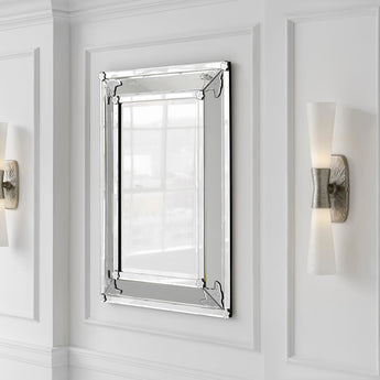 Utopia Large Double Bath Sconce, a premium Bath light by Visual Comfort. Close - up image of its design.