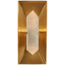 Halcyon Rectangle Sconce in Antique-Burnished Brass and Quartz