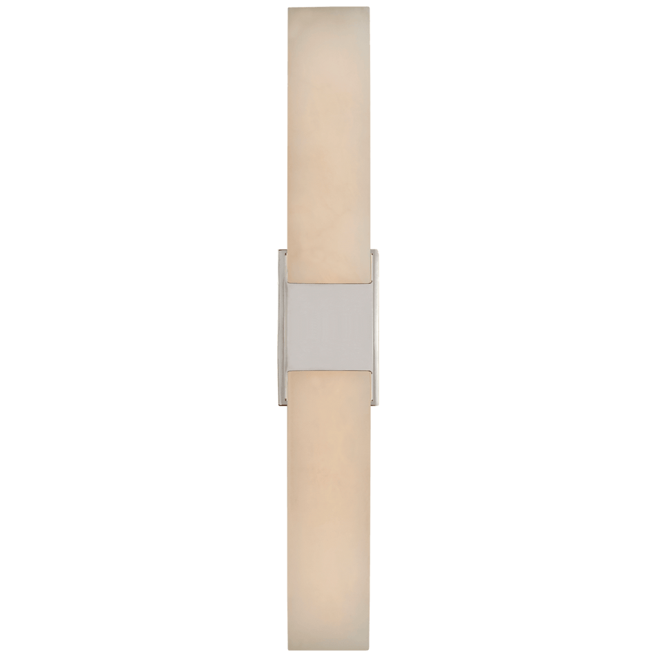 Covet Double Box Sconce in Polished Nickel with Alabaster