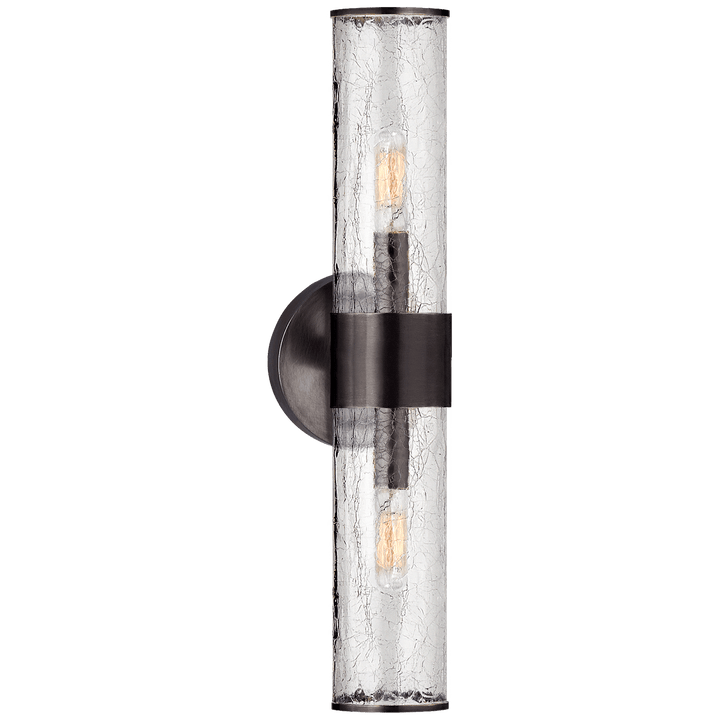 Liaison Medium Sconce in Bronze with Crackle Glass