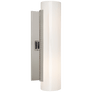 Precision Cylinder Sconce in Polished Nickel with White Glass