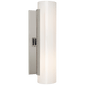 Precision Cylinder Sconce in Polished Nickel with White Glass