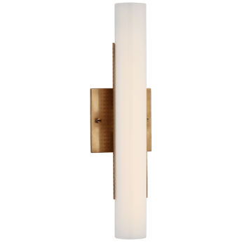 Precision 15" Bath Light in Antique-Burnished Brass with White Glass