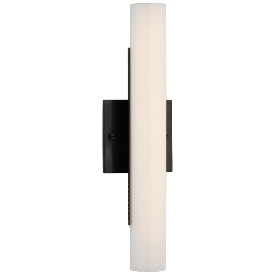 Precision 15" Bath Light in Bronze with White Glass