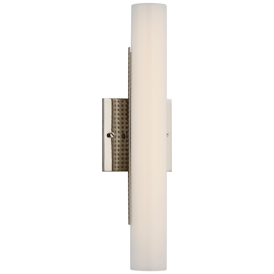 Precision 15" Bath Light in Polished Nickel with White Glass