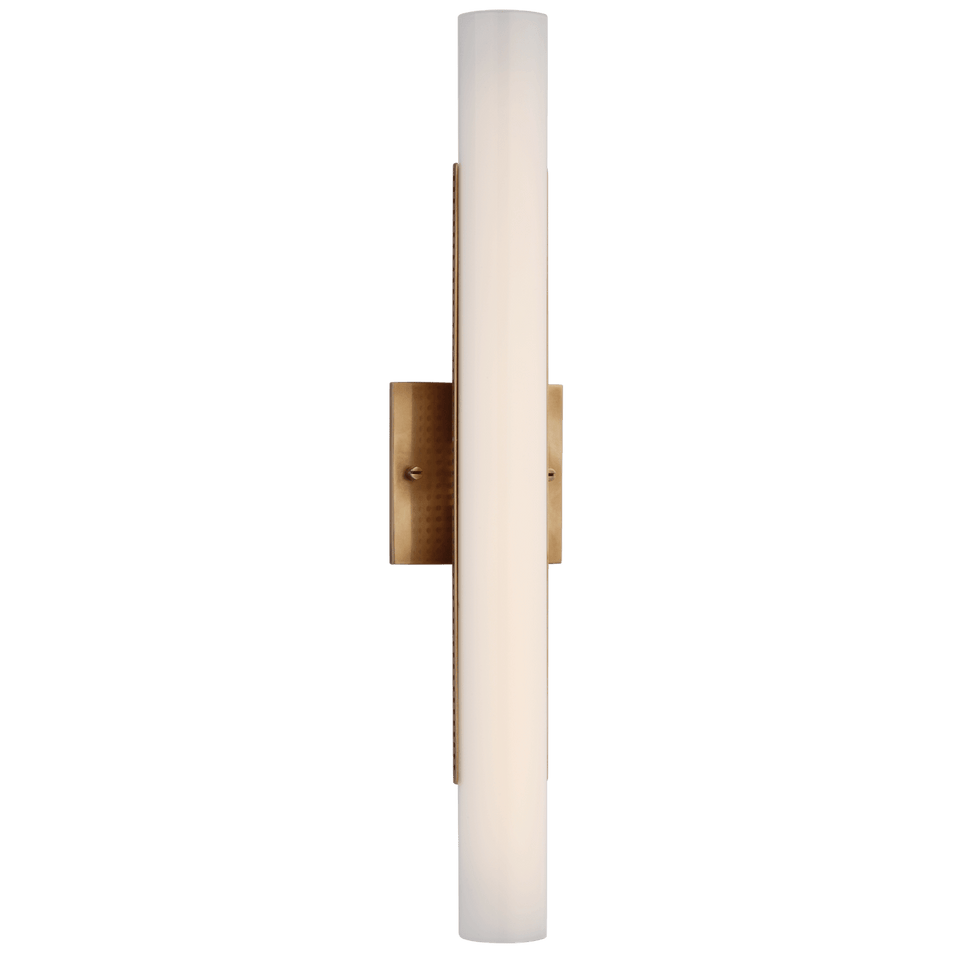 Precision 21" Bath Light in Antique-Burnished Brass with White Glass