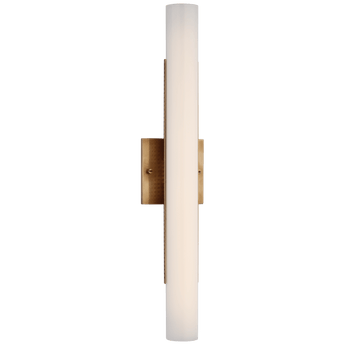 Precision 21" Bath Light in Antique-Burnished Brass with White Glass