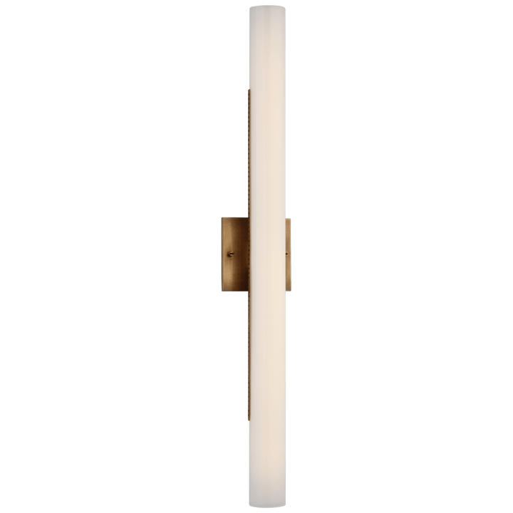 Precision 28" Bath Light in Antique-Burnished Brass with White Glass