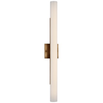 Precision 28" Bath Light in Antique-Burnished Brass with White Glass